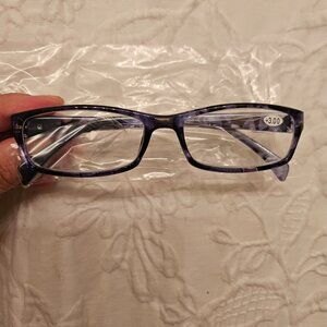 +3.00 Reader Eyeglasses with Blue Frames